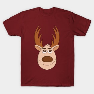 Elk Moose Reindeer Cute Cartoon T-Shirt